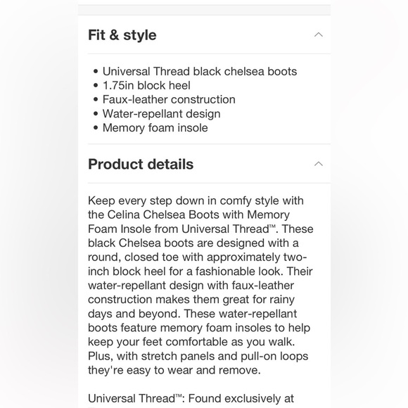 Celina Chelsea Boots with Memory Foam Insole - Universal Thread™
Black new - Picture 4 of 5